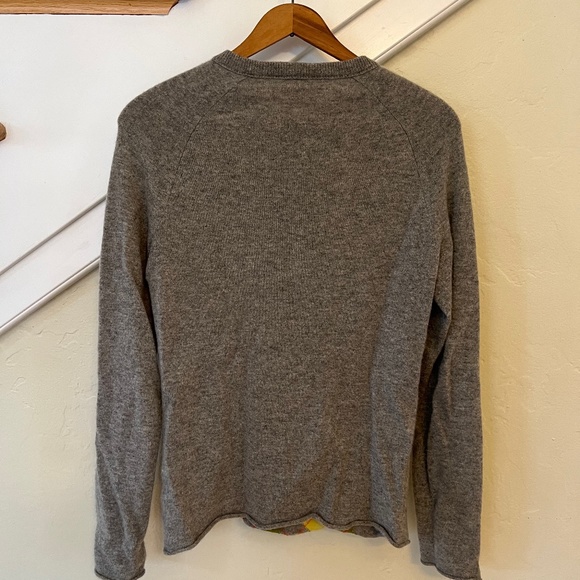 J Crew 100% Cashmere Argyle Sweater With Buttons - Picture 3 of 6